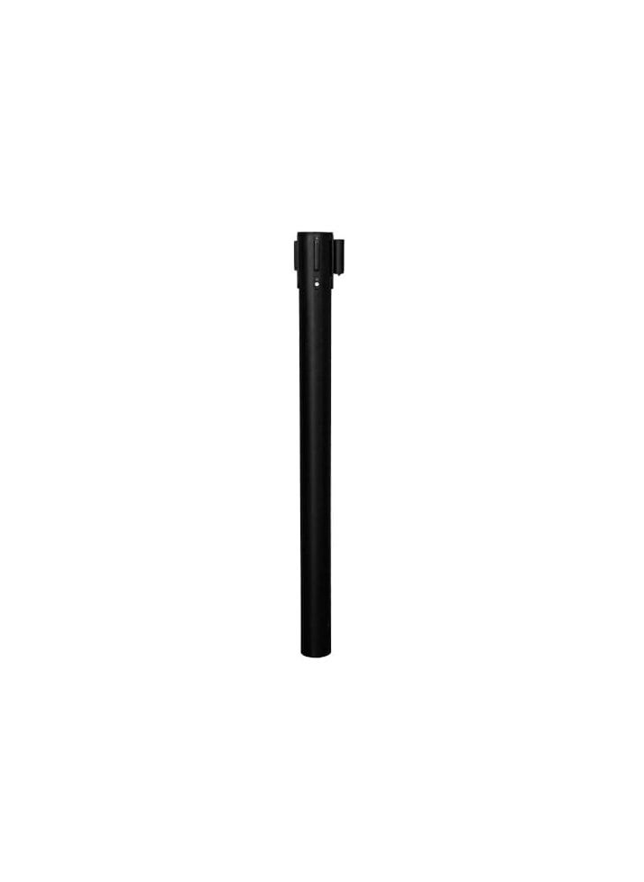 BERRY - Berry Black Queue Barrier with Red Retractable Belt – 4-Way Connectable, 2m Nylon Belt, Durable Powder-Coated Iron Finish for Crowd Control & Event Management (4 Pcs) - Image 1