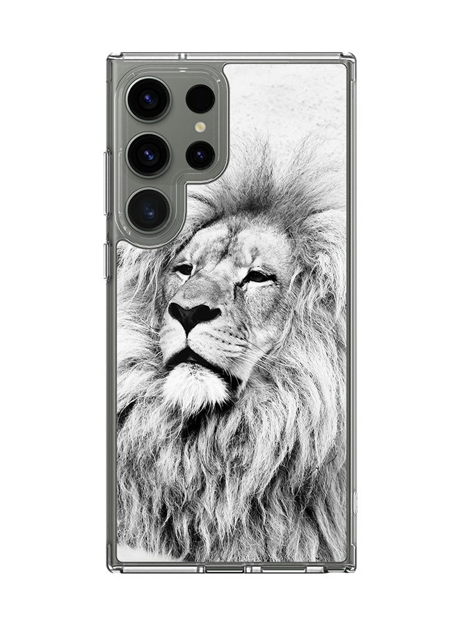 Stylizedd Classic Clear Case for Samsung Galaxy S24 Ultra , Hybrid Soft Case Flexible Edges Anti Drop TPU PC Gel Thin Transparent Cover - Wise Lion - Image 1