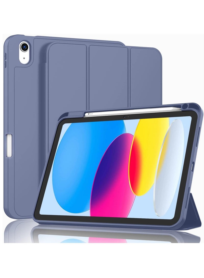 iPad 10th Generation Case (10.9 Inch, 2022) – Smart Case with Pencil Holder, Soft TPU Back, Auto Wake/Sleep Support – Lavender - Image 1