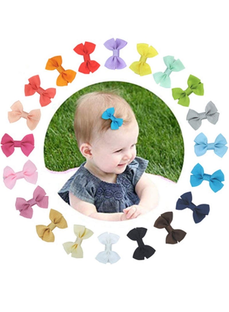 SYOSI Hair Bows 20Pcs Grosgrain Ribbon Baby Girls Barrettes Clip Holders Accessories For Toddler Teens - Image 2