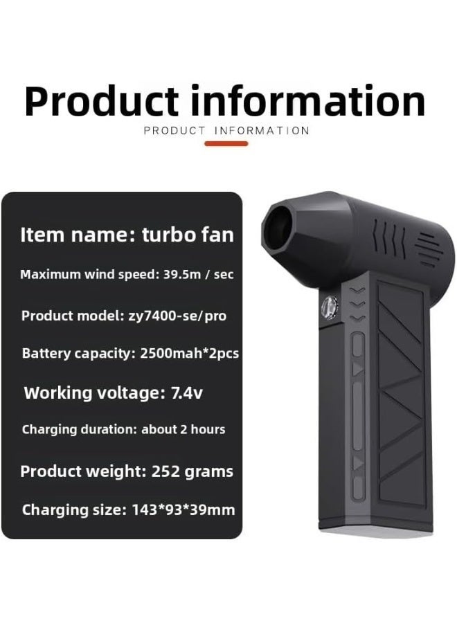 Arabest Cordless Handheld Powerful Blower, Electronic Air Blower, Cordless Leaf Blower, Air Blower Jet Fan LED Turbo Blower Turbo Violent Brushless Fan Outdoor Portable Mini Handheld Dryer - Image 2