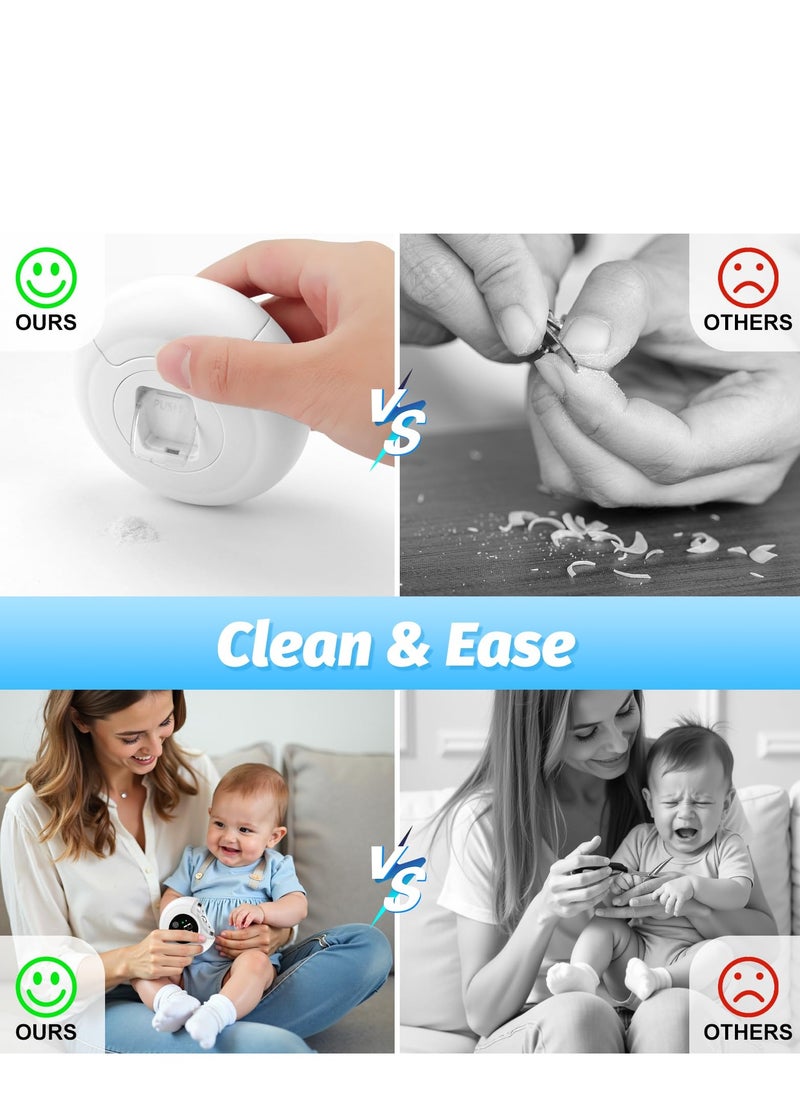 MIXDE Electric Nail Clipper, Baby Electric Nail Trimmer with Light, 3-Speeds Levels and Nail Clip Storage, Rechargeable Nail Clippers for Babies, Children, Adults, Seniors  - Image 3