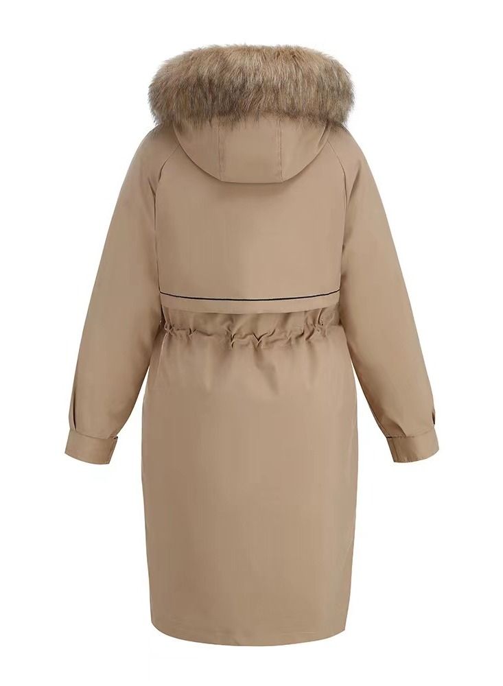 Loquat Parker Cotton Jacket Winter Mid - Length Two - Piece Warm Wool Collar Jacket - Image 5