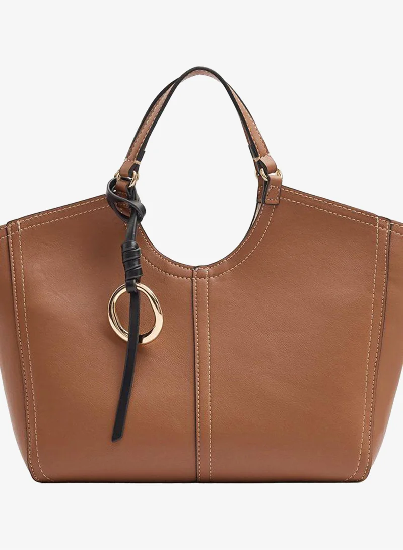 Shopper Bag With M Topstitching And Hanger