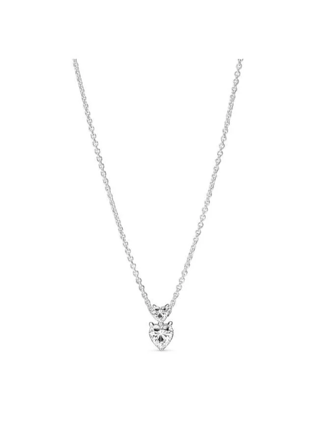 باندورا Heart sterling silver collier with clear cubic zirconia