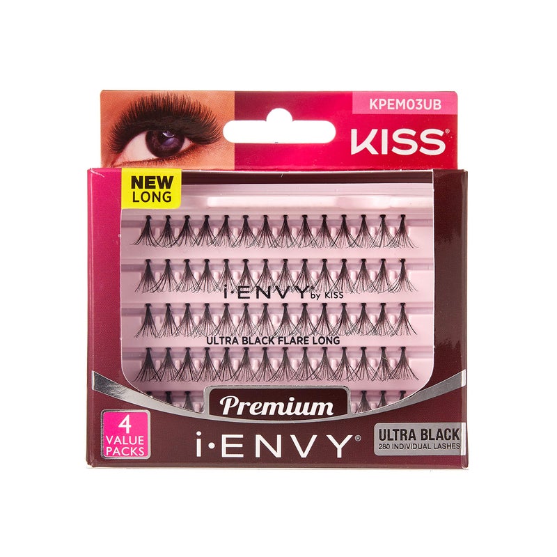 i.Envy iENVY Knotted Individual Lash Ultra Black (Long) 2X Volume 4 Trays Multi Pack 280 Lashes Voluminous Glamorous Look - Image 1
