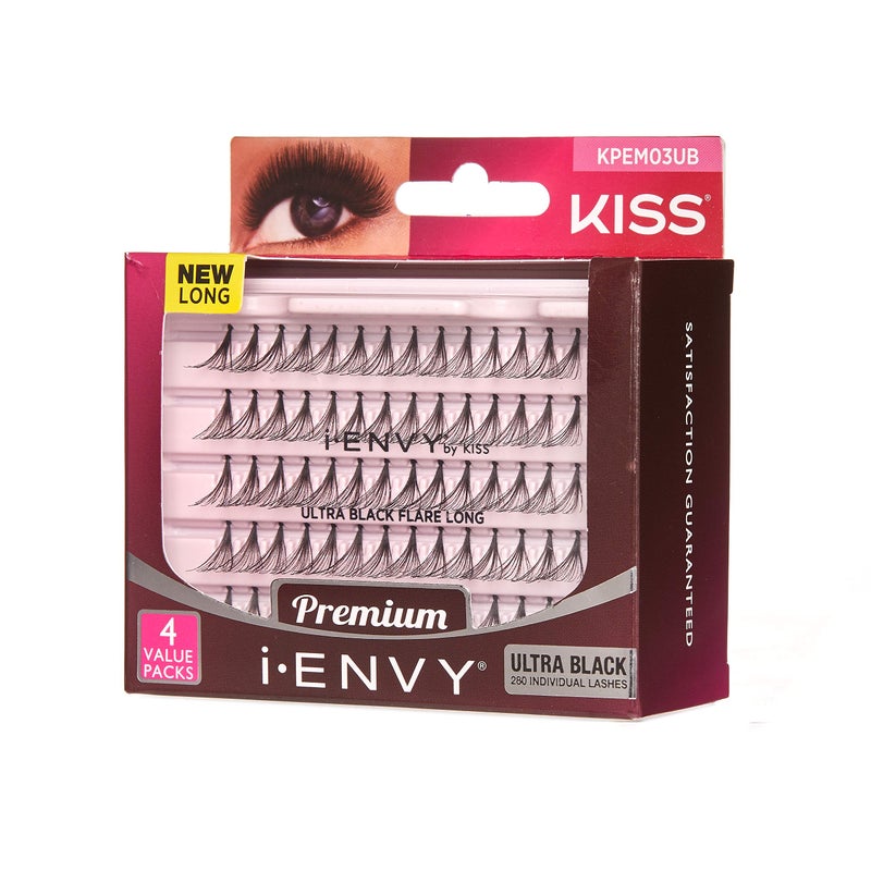 i.Envy iENVY Knotted Individual Lash Ultra Black (Long) 2X Volume 4 Trays Multi Pack 280 Lashes Voluminous Glamorous Look - Image 3