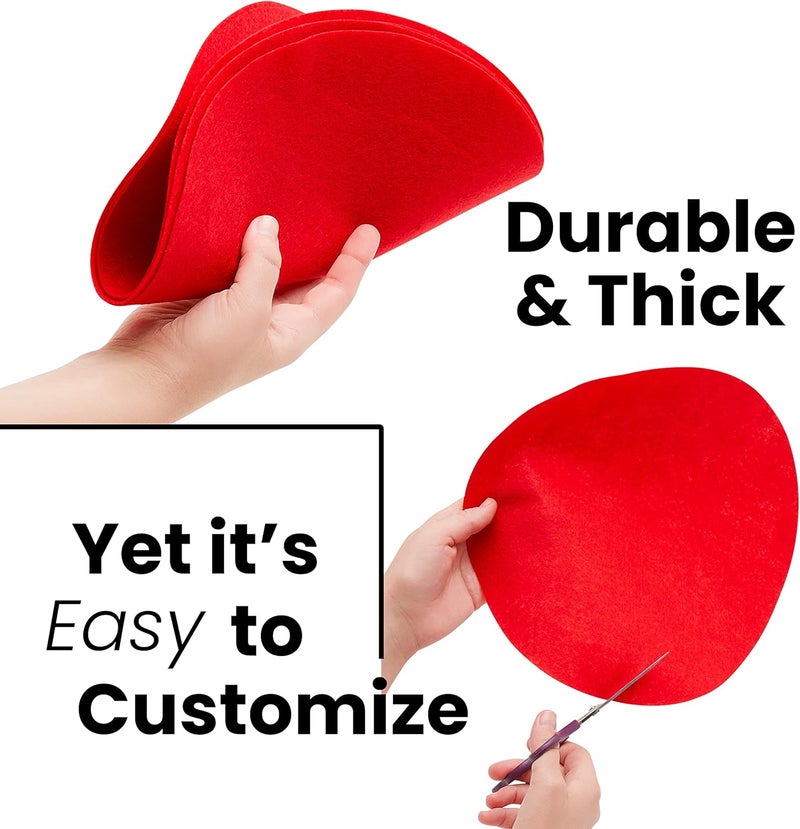 Feltectors 48 Pcs Felt Plate Dividers For Stacking Dish Protectors For Storing China Thick Pads Plate Separators For Storage in Cabinet with 3 Different Sizes Round Red RED 48 - Image 5