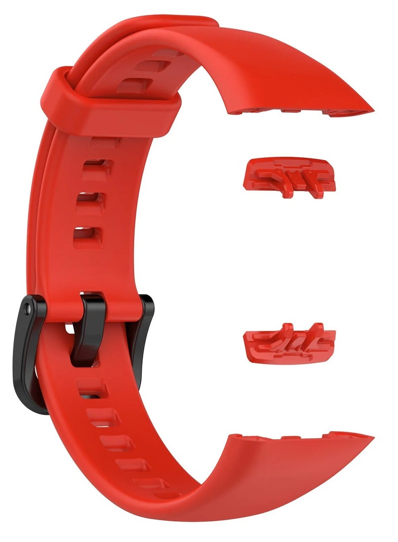 Huawei Band 6 Replacement Silicone Band Adjustable Waterproof Smart Watch Strap  Red - Image 1