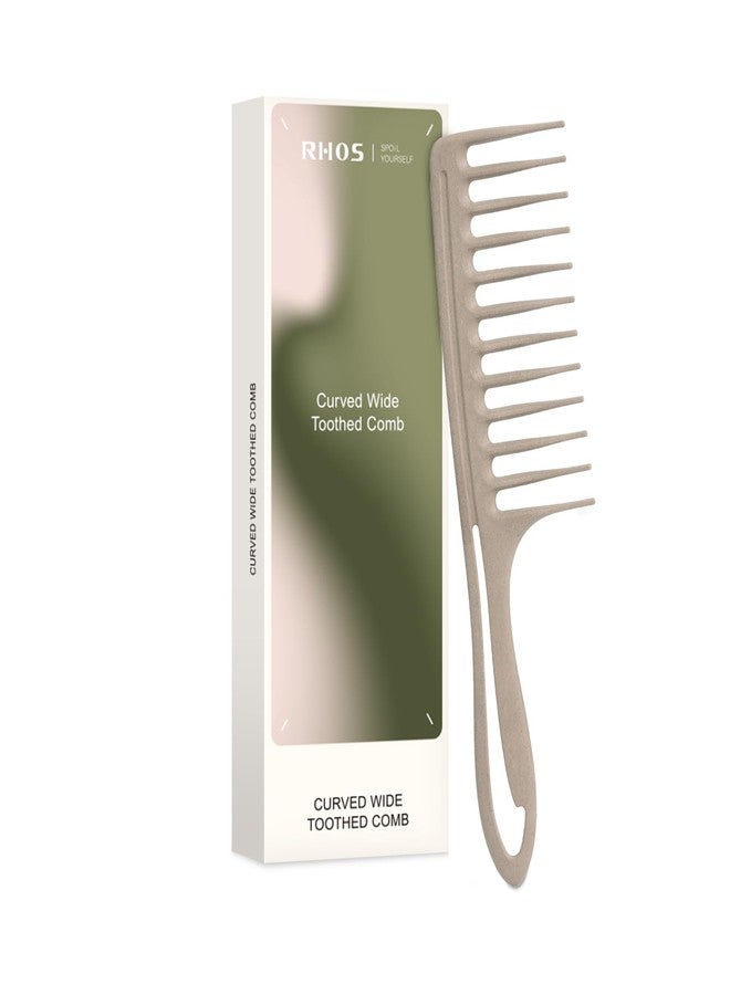 RHOS Large Wide Tooth Comb for Curls, Detangling Comb for Wet Curly Hair (Light Grey) - Image 1