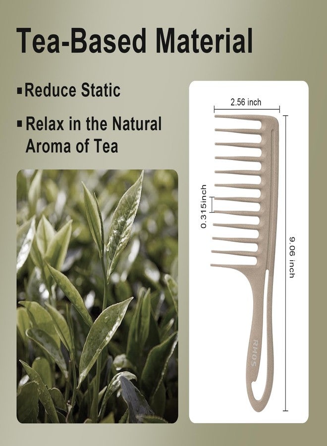 RHOS Large Wide Tooth Comb for Curls, Detangling Comb for Wet Curly Hair (Light Grey) - Image 3