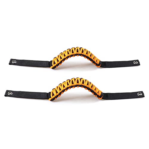 BESTAOO Roll Bar Grab Handles Paracord Grip Handle for Ford Bronco Accessories 2021 2022 2023 2024 2025 2 Door 4 Door, 4 Pack (Yellow) - Image 2
