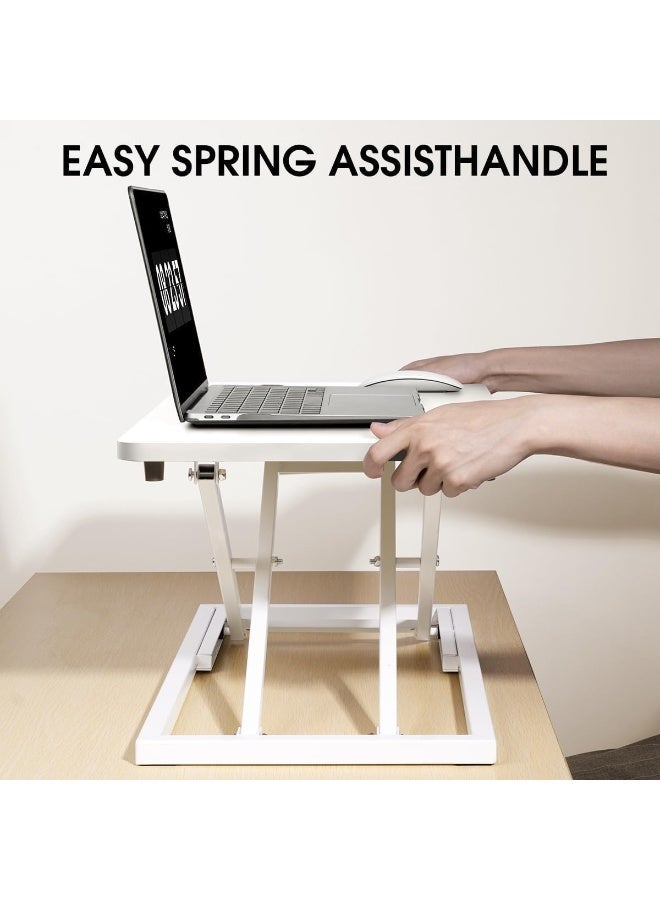 YOUWE7 Ultra-Slim Single Top Height Adjustable Standing Desk Riser, Compact Sit Stand Desktop Converter for Laptop and Single Monitor Workstation Office Use - Image 3