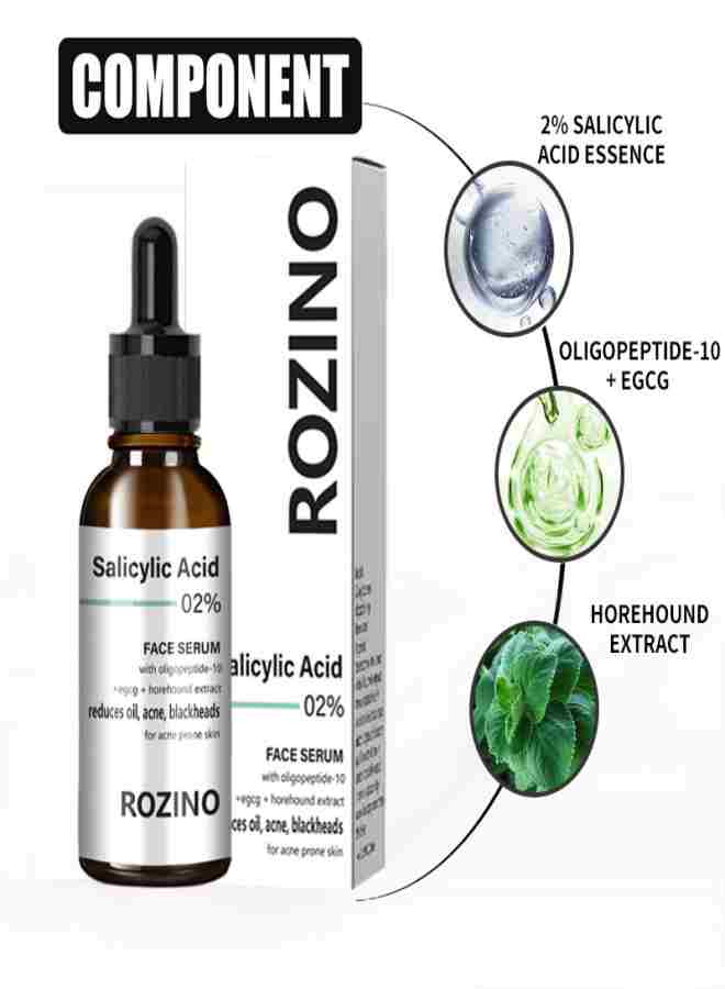 روزينو سيروم حمض الساليسيليك للوجه، تنظيف عميق للمسام، تبييض ومكافحة الشيخوخة - 30 مل - Image 3