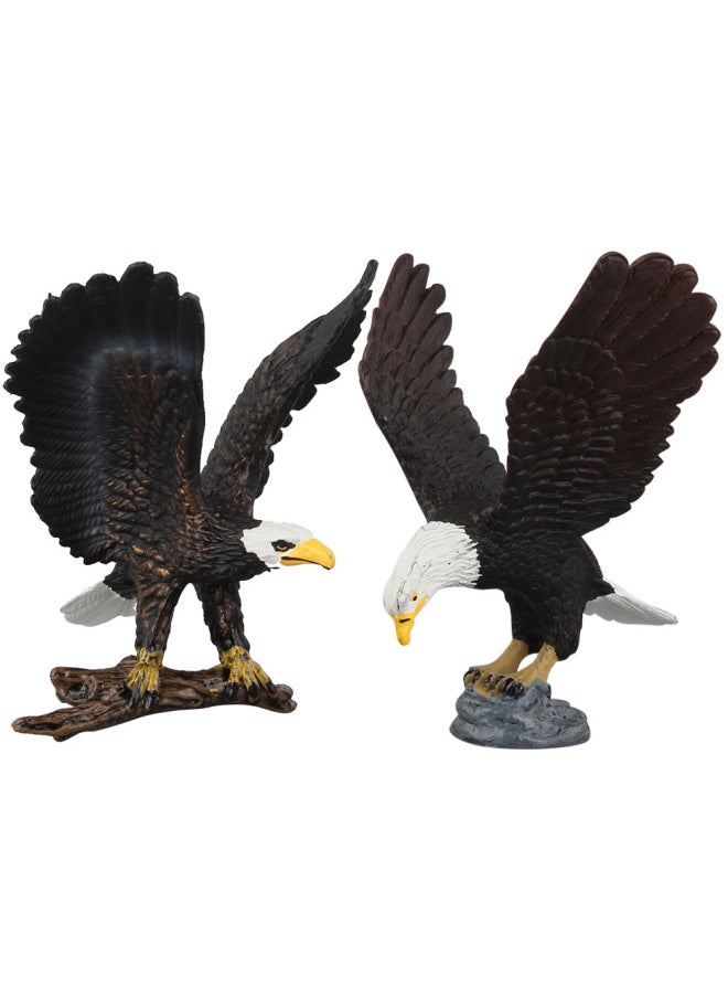 null - Simulation Bird Bird Model Ornaments Toy Bald Eagle Owl Eagle Wild Animal Raptor Outfit-Color:Complete Set Of 4 146g - Image 1