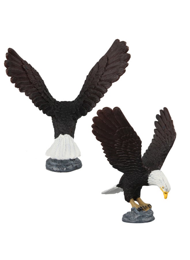 null - Simulation Bird Bird Model Ornaments Toy Bald Eagle Owl Eagle Wild Animal Raptor Outfit-Color:Complete Set Of 4 146g - Image 1