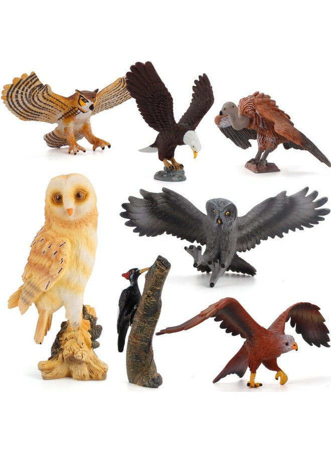 null - Simulation Bird Bird Model Ornaments Toy Bald Eagle Owl Eagle Wild Animal Raptor Outfit-Color:Complete Set Of 4 146g - Image 1