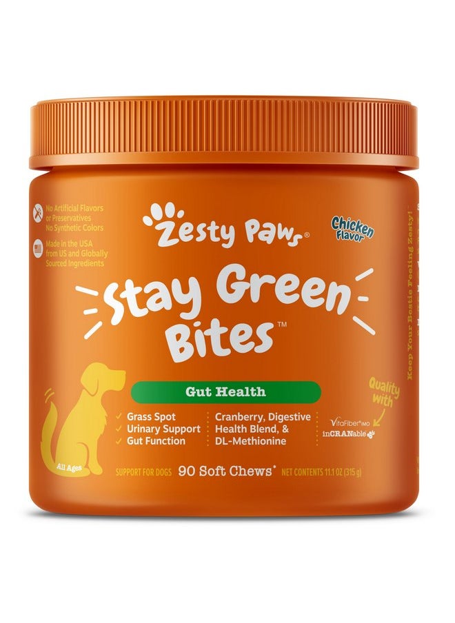 Zesty Paws Zesty Paws Stay Green Bites for Dogs - Grass Burn Soft Chews for Lawn Spots Caused by Dog Urine - with Cranberry for Urinary Tract & Bladder - Chicken - 90 Count  - Image 1