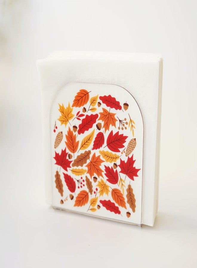 Yeaco Acrylic Transparent Crystal Decorative Autumn/Fall Maple Theme Tabletop Napkin Holder For Table/Freestanding Tissue Dispenser - Image 1
