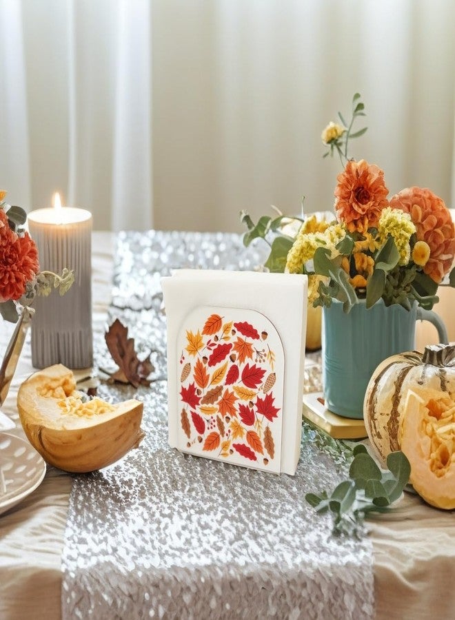 Yeaco Acrylic Transparent Crystal Decorative Autumn/Fall Maple Theme Tabletop Napkin Holder For Table/Freestanding Tissue Dispenser - Image 3