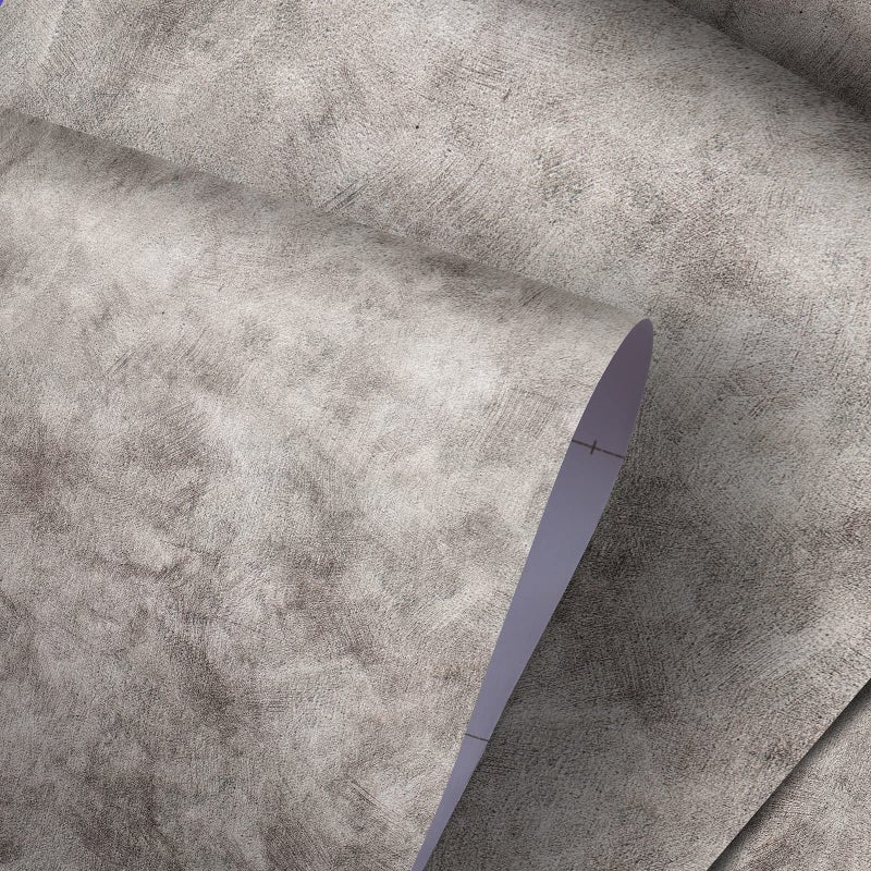 Ekmxmax 24200 Concrete Cement Wallpaper Gray Light Texture Matte Contact Paper Peel and Stick Glossy Waterproof Adhesive Thicken Industrial 3D Wall Cover for Walls Bathroom Living Room Countertop