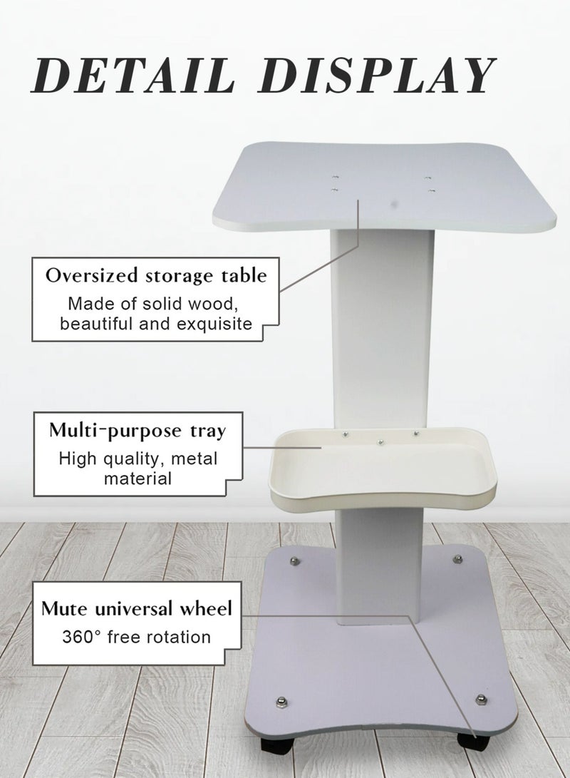 Meishida Trolley Cart Wooden Stand with Lockable Wheels for Beauty Barber Shop and Salon - Image 2