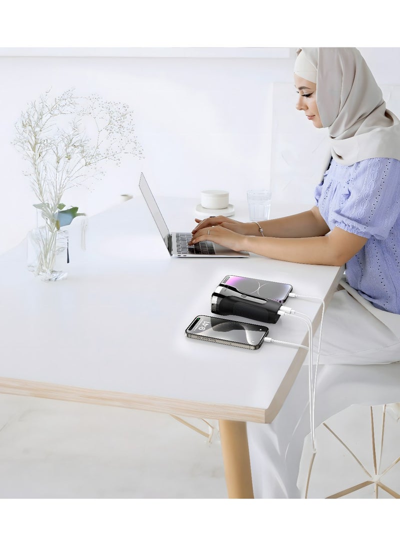 GREEN LION Pure Fragrance and Bakhour for Car and for Home/Office Incense Burner / Fast Charger 8000mAh Power Bank / Large Capacity Bukhour  / Auto Shut-Off / LED Indicator - Black - Image 2