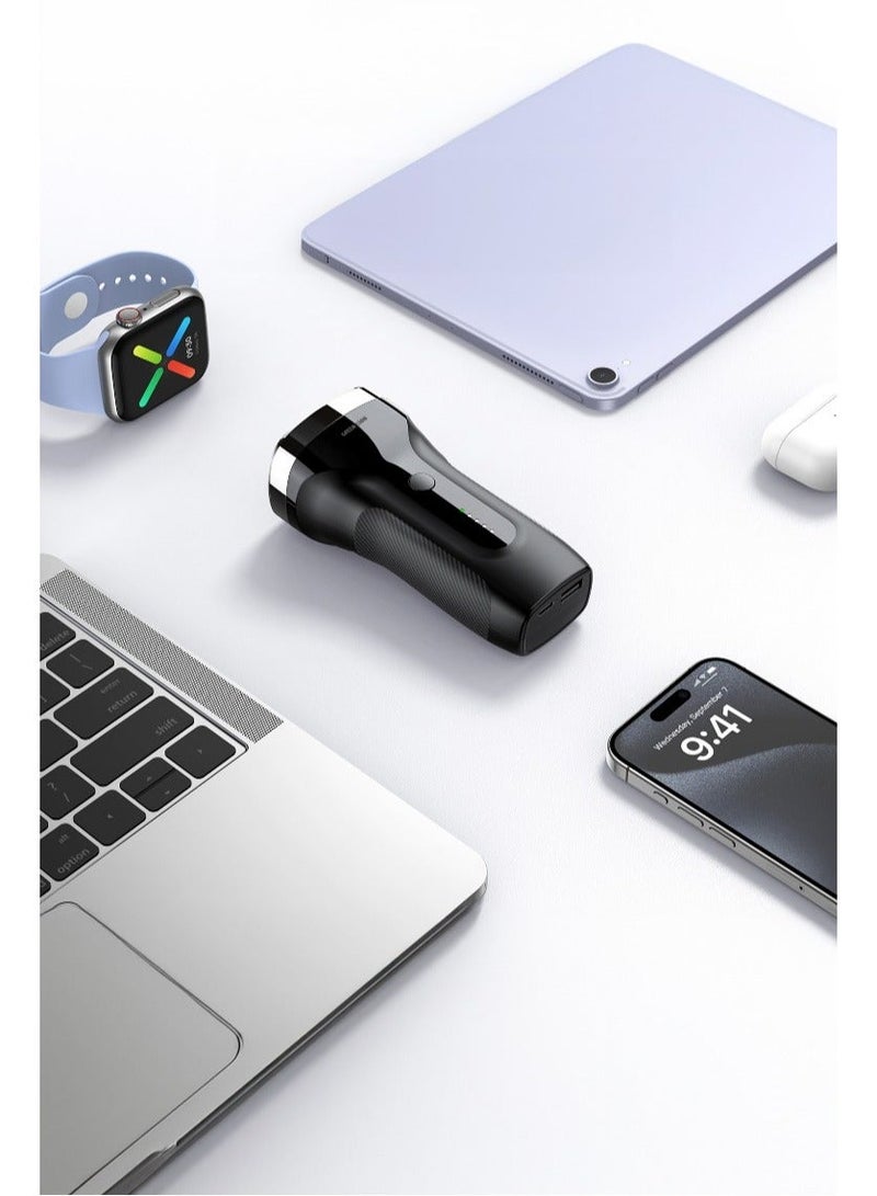 GREEN LION Pure Fragrance and Bakhour Incense Burner with 8000mAh Power Bank, Fast Charging, LED Indicator, 90 Sec Auto-Off, Type-C & USB-A Ports, for Car and for Home/Office - Black - Image 4