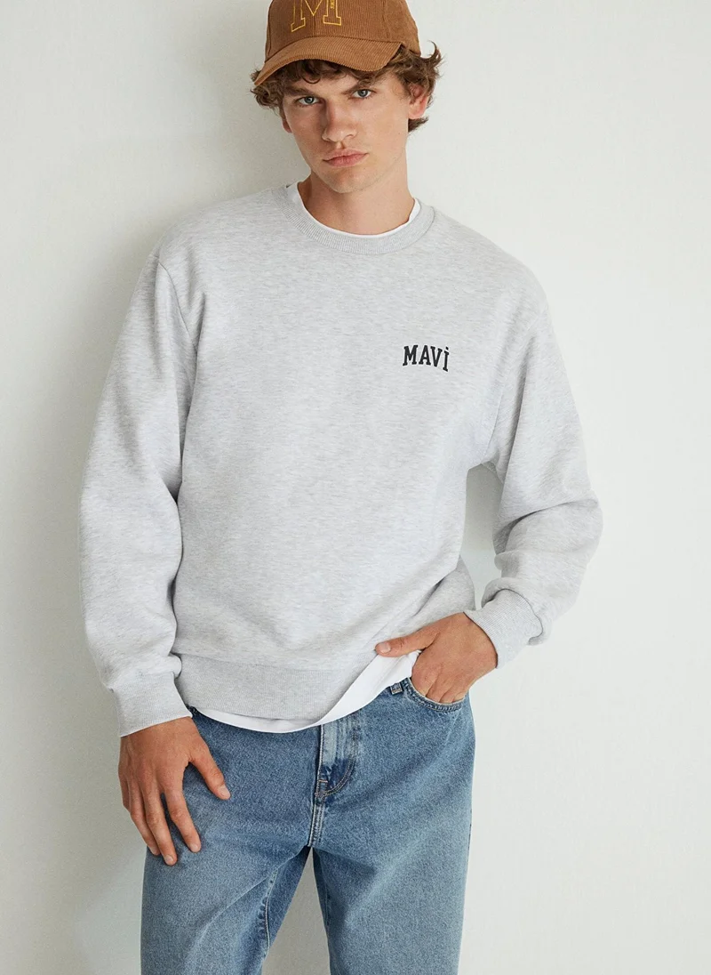 MAVI Mavi Logo Printed Grey Sweatshirt