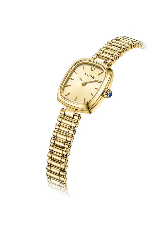 Fiyta City Series Little Gold Watch "xiao Long Nu" Quartz Watch With 12 Diamond Inlays Festival Gift For Women - Image 5