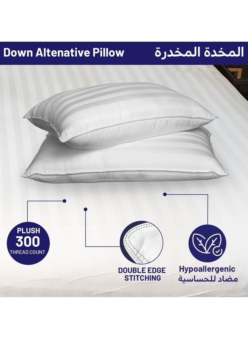 DrSleeep Luxury Adjustable Pillows with Zipper – Down Alternative Fill & 100% Bamboo Cooling Cover, Queen Size (Set of 2) – 1250g Fill, Customizable Firmness, Hypoallergenic, Ultra-Soft, Hotel Quality – White