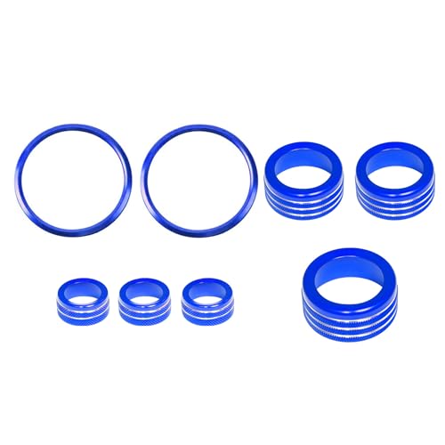 BORUIEN Interior Accessories for Chevy Colorado 2024 2025 2026 Air Vent Rings AC Volume Shift Knob Cover Blue - Image 3