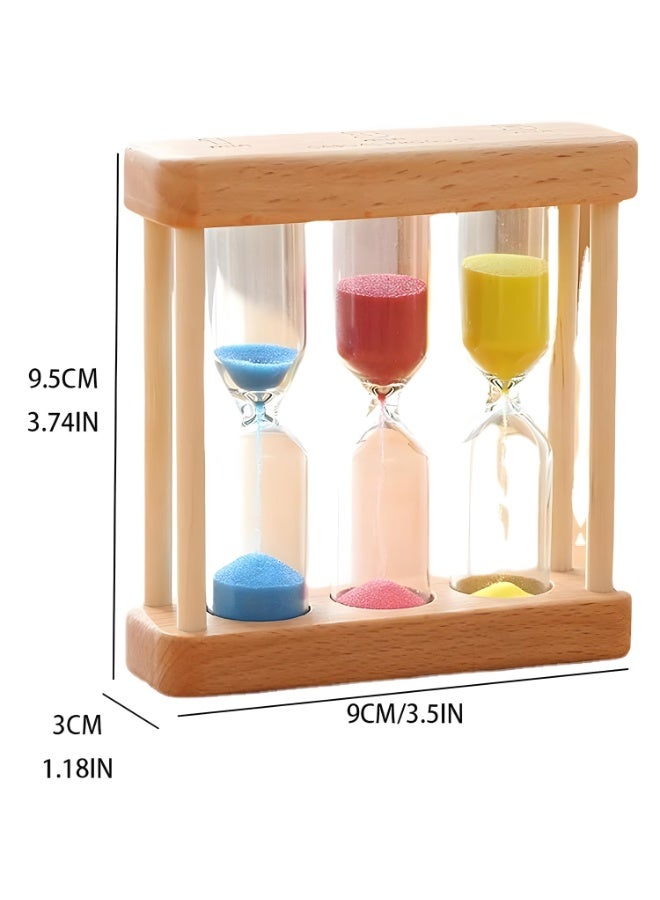 Hourglass Timer, Creative 1, 3, 5 Minute Wooden Sand Glass Hourglass Timer, Time Management Tools for Classroom, Mini Sand Clock Timer Small Table Decoration for Home Kitchen Office - Image 3