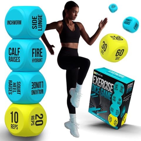 Skywin-Exercise Dice, Fun Workout Dice for Solo or Group Classes, 6-Sided Foam Fitness Dice Great Dynamic Exercise Equipment (Blue) - Image 1