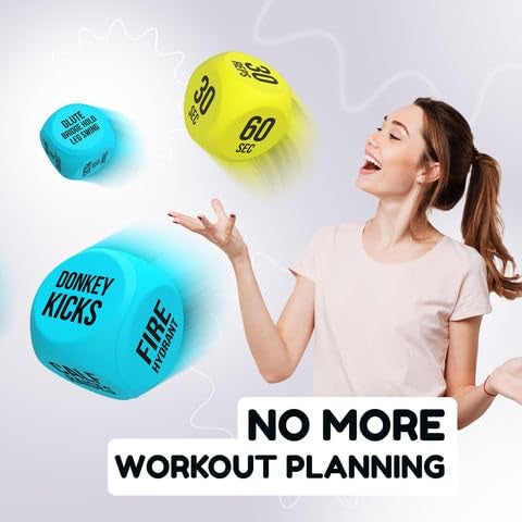 Skywin-Exercise Dice, Fun Workout Dice for Solo or Group Classes, 6-Sided Foam Fitness Dice Great Dynamic Exercise Equipment (Blue) - Image 3