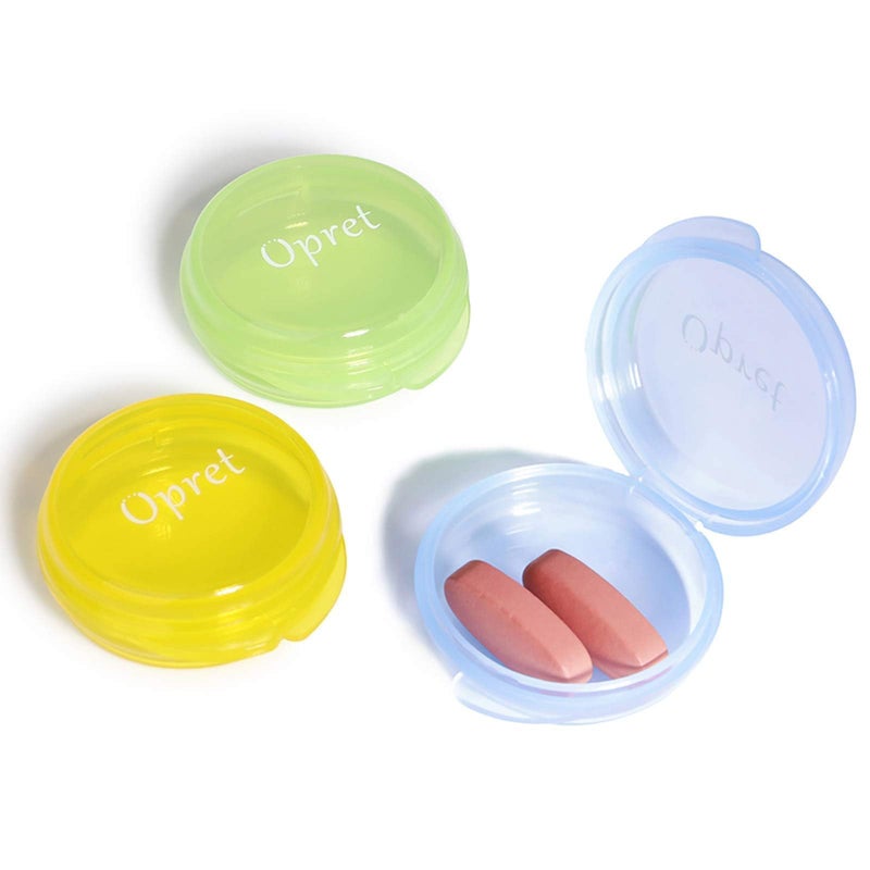 Opret Opret Small Pill Box 3 Pcs Cute Pill Case Portable for Pocket Purse Briefcase Travel Pills Box Medicine Storage Container Earplug Case
