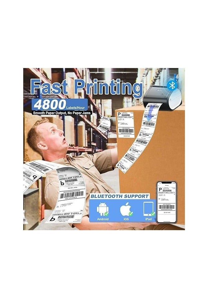 AIMO Bluetooth Thermal Printer- D520-BT Shipping Label Printer 4x6 Printer for Small Business & Packages/Barcode/Address/Postage Label - Image 2