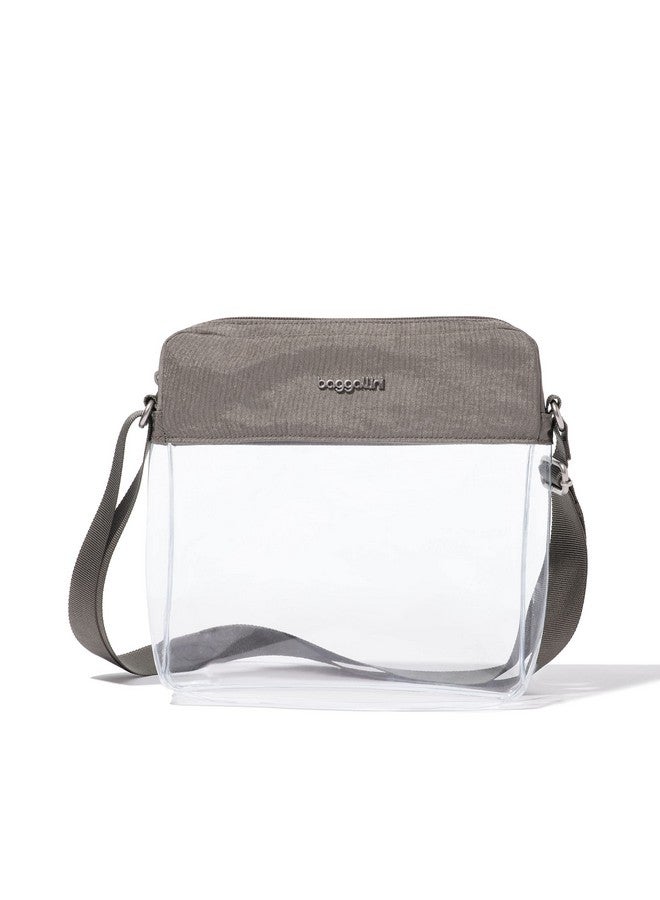 Baggallini Womens Clear Stadium Crossbody Sterling Shimmer - Image 1