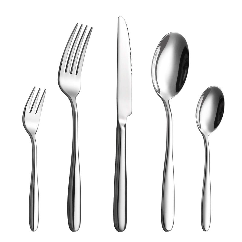 Velaze 60 Piece Cutlery Set for 12 People 1810 Stainless Steel Flatware SetTableware Silverware Set with Spoon Knife and Fork Set Dishwasher SafeEasy Clean