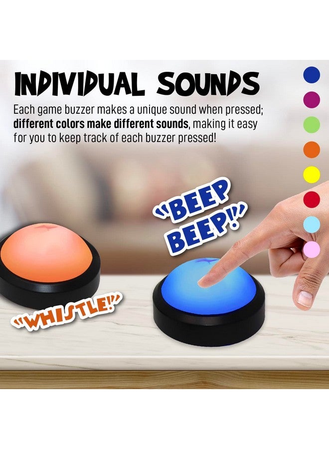 Teacher's Choice Light Up Game Buzzer System, Displays The Winning Player Loud, Unique Sounds for Each Buzzer, Great for Trivia Games, Family Feud, Jeopardy (8 Pack) - Image 2