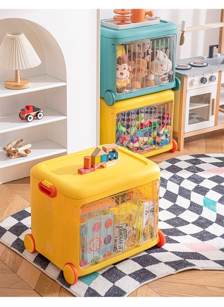 Arabest - Stackable Toy Storage Box with Wheels，Closet Plastic Storage，49x35x38.5 cm - Image 1