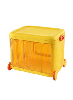 Stackable Toy Storage Box with Wheels，Closet Plastic Storage，49x35x38.5 cm