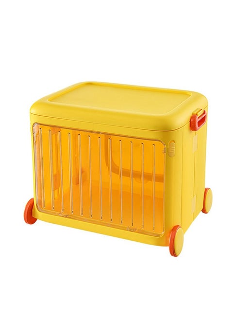Stackable Toy Storage Box with Wheels，Closet Plastic Storage，49x35x38.5 cm