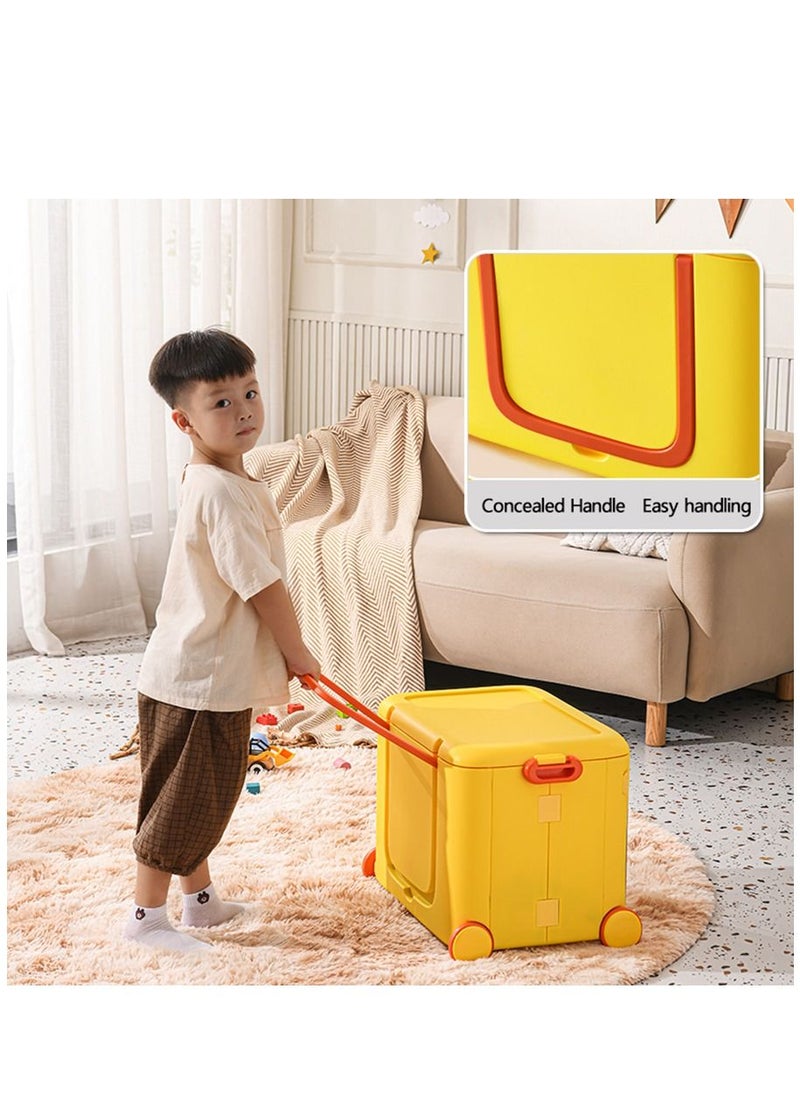 Arabest - Stackable Toy Storage Box with Wheels，Closet Plastic Storage，49x35x38.5 cm - Image 1
