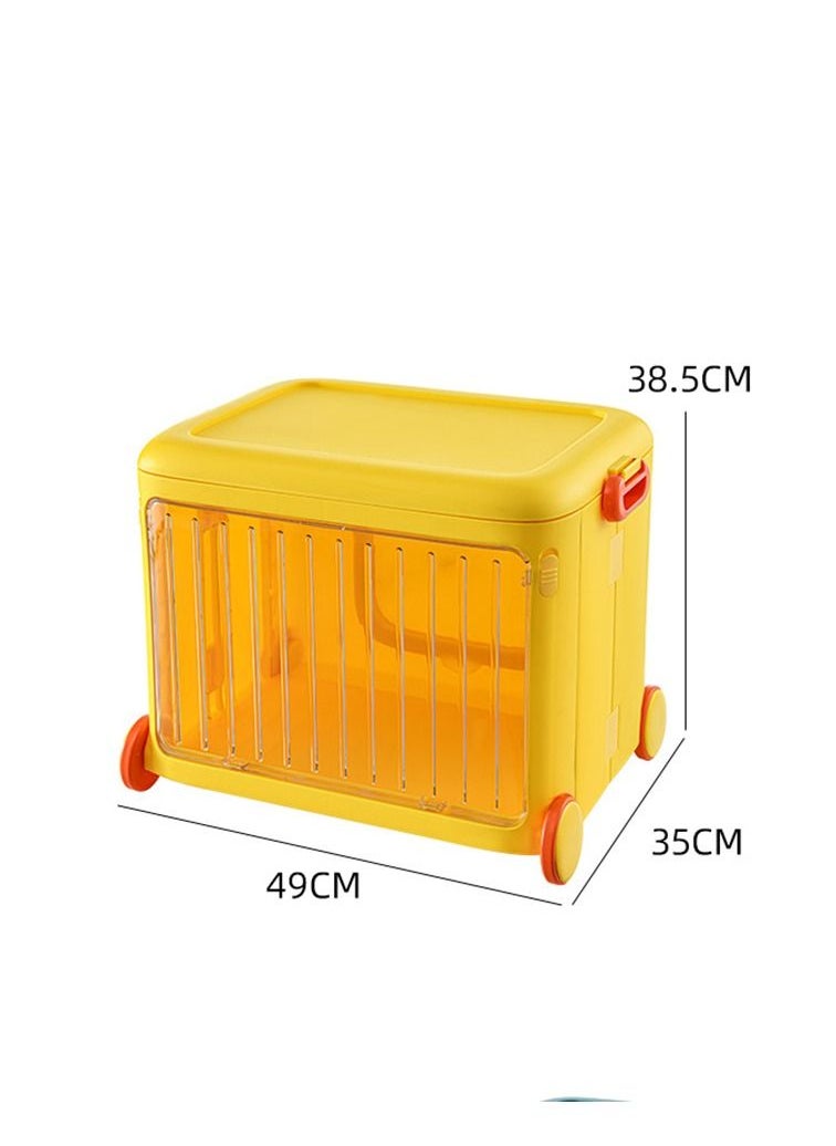 Arabest - Stackable Toy Storage Box with Wheels，Closet Plastic Storage，49x35x38.5 cm - Image 1