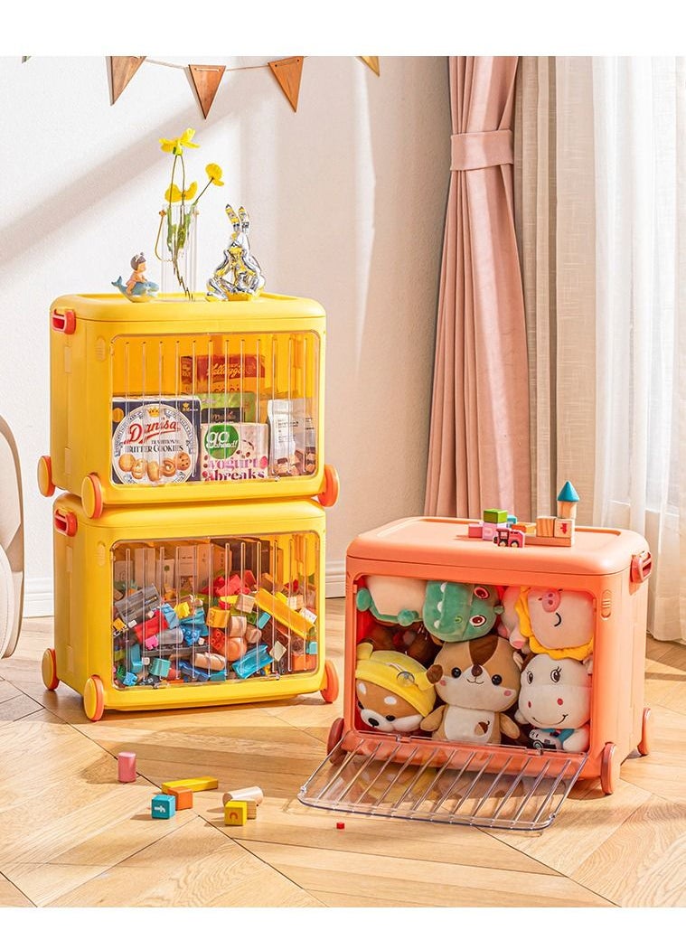 Arabest - Stackable Toy Storage Box with Wheels，Closet Plastic Storage，49x35x38.5 cm - Image 1