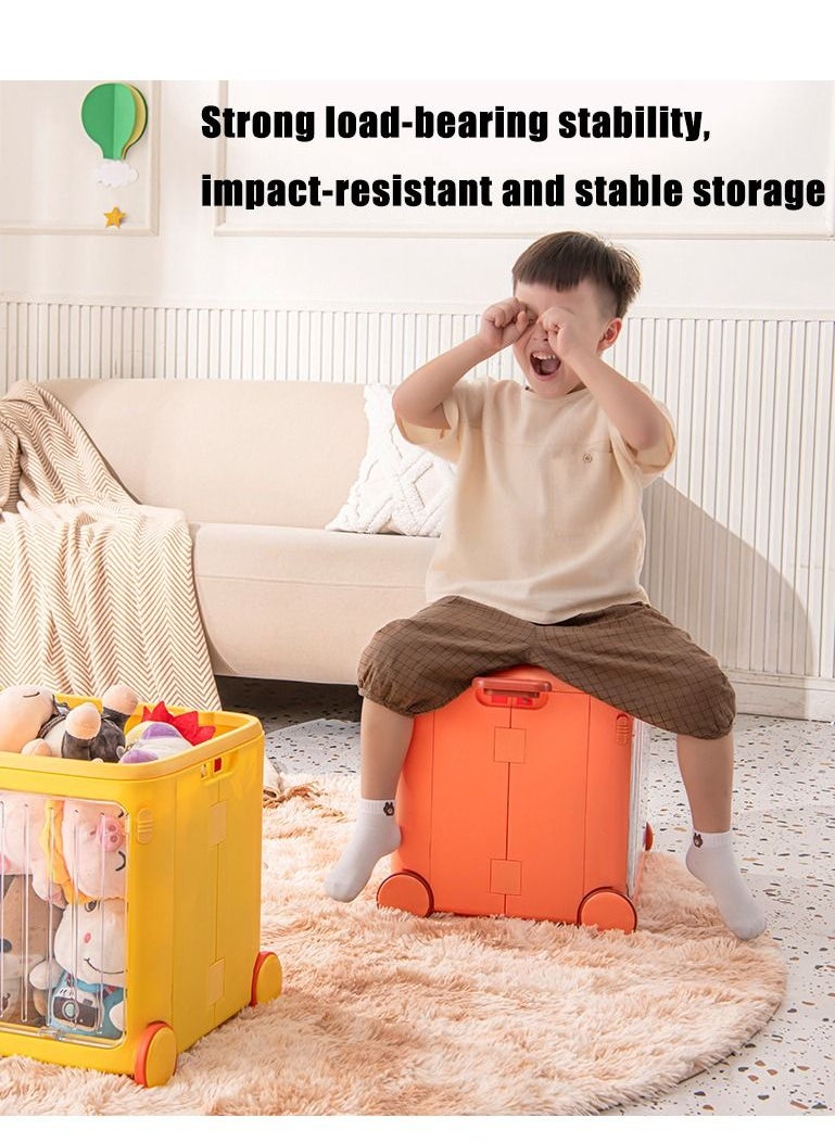 Arabest - Stackable Toy Storage Box with Wheels，Closet Plastic Storage，49x35x38.5 cm - Image 1