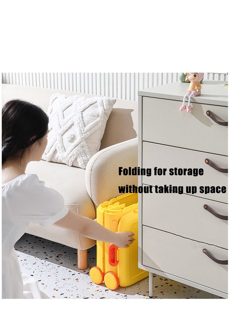 Arabest - Stackable Toy Storage Box with Wheels，Closet Plastic Storage，49x35x38.5 cm - Image 1