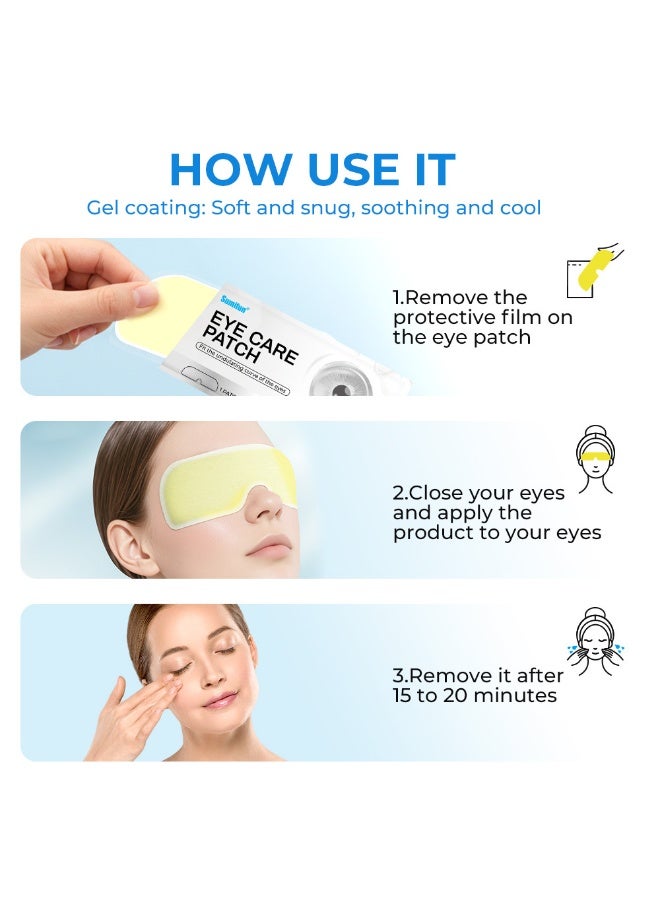 سوميفون لصقات العين Sumifun Lutein Ice، لصقات عناية بالعين مُبرّدة مع الأنثوسيانين وزيت الشيح، تُهدئ تهيج العين، وتناسب شكل العين غير المنتظم (7 لصقات) - Image 4