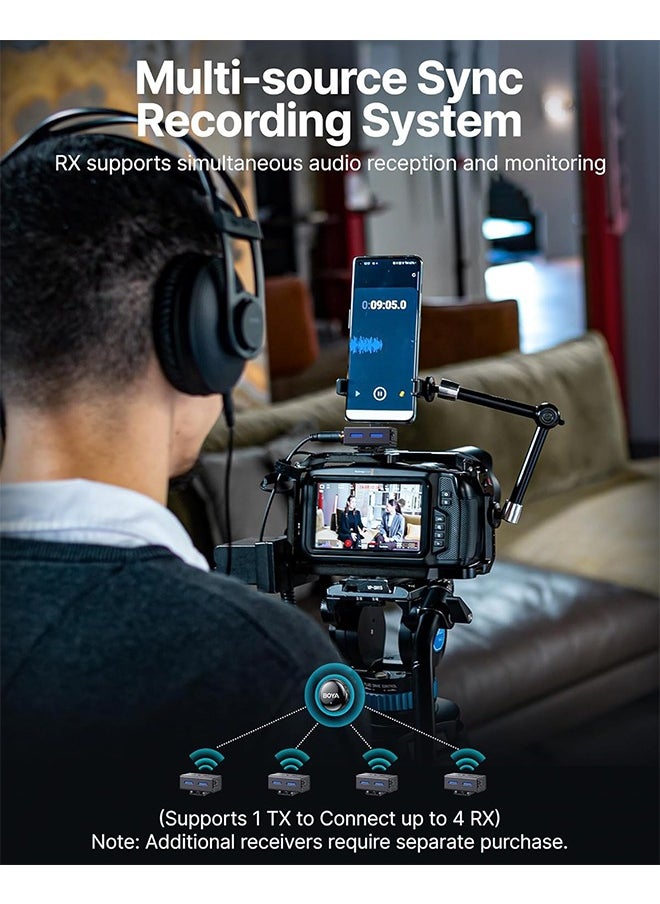 BOYALINK 3 Wireless Lavalier Microphone for iPhone/Android/Camera/PC/Tablets,AI Noise Cancellation, 48kHz/24Bit Studio Sound,APP Control, 984ft 30h Battery with Charging Case for Vlogging Interview
